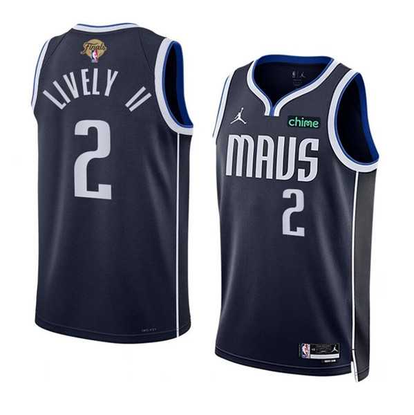 Men%27s Dallas Mavericks #2 Dereck Lively II Navy 2024 Finals Statement Edition Stitched Basketball Jersey Dzhi->dallas mavericks->NBA Jersey